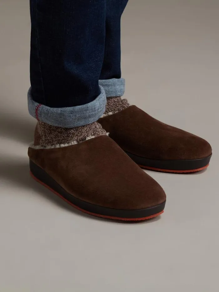 SlipsOns Mens Paul Stuart Hampton II Shearling Clog Black