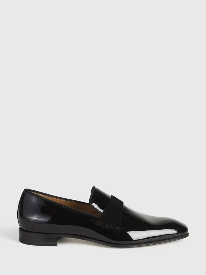 SlipsOns Mens Paul Stuart Heron Patent Leather Formal SlipOn Black Patent