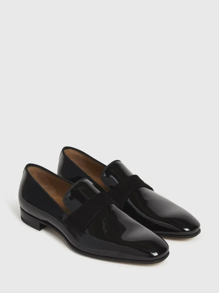 SlipsOns Mens Paul Stuart Heron Patent Leather Formal SlipOn Black Patent
