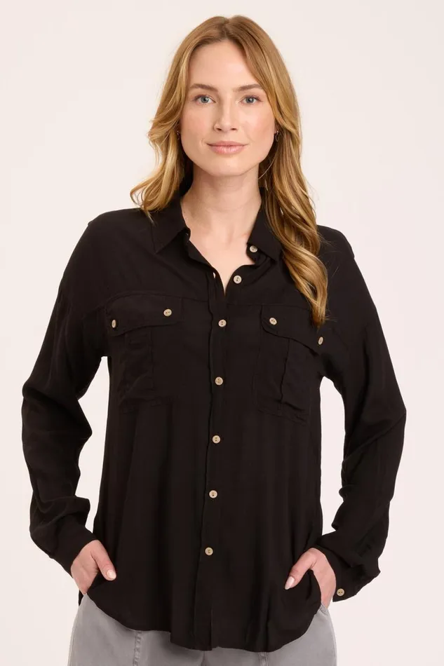 Smithson ButtonUp Black Clothing XCVI ShirtsBlouses