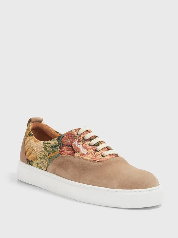Sneakers Mens Paul Stuart Skate Suede And Textile Sneaker Cognac