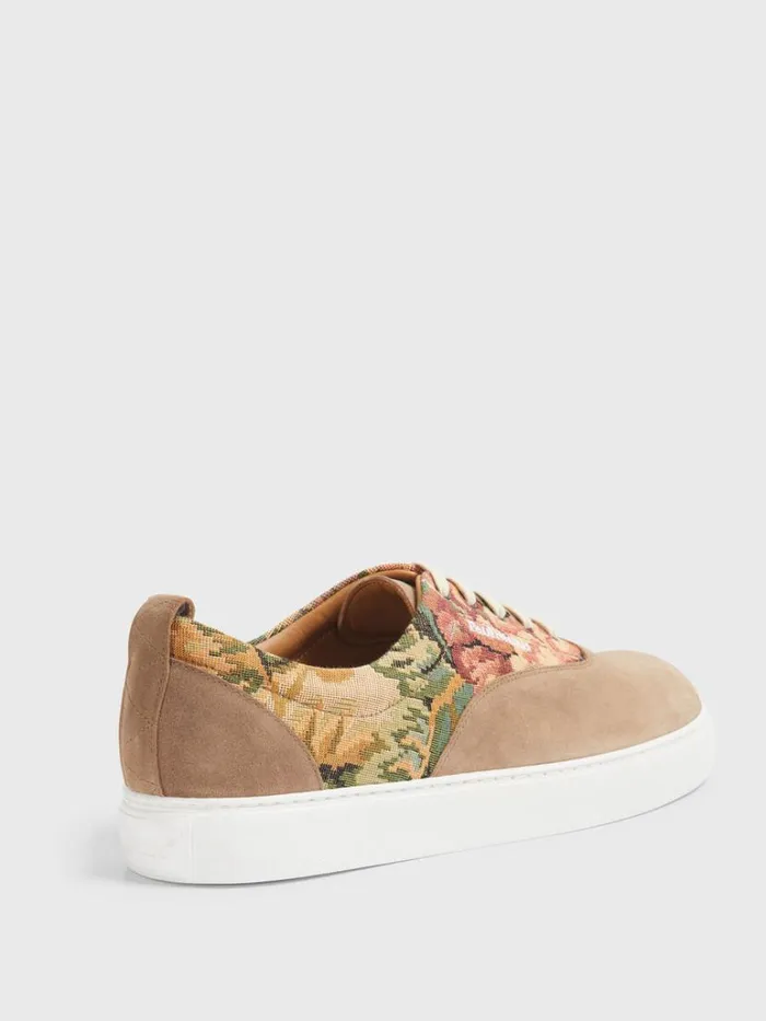 Sneakers Mens Paul Stuart Skate Suede And Textile Sneaker Cognac