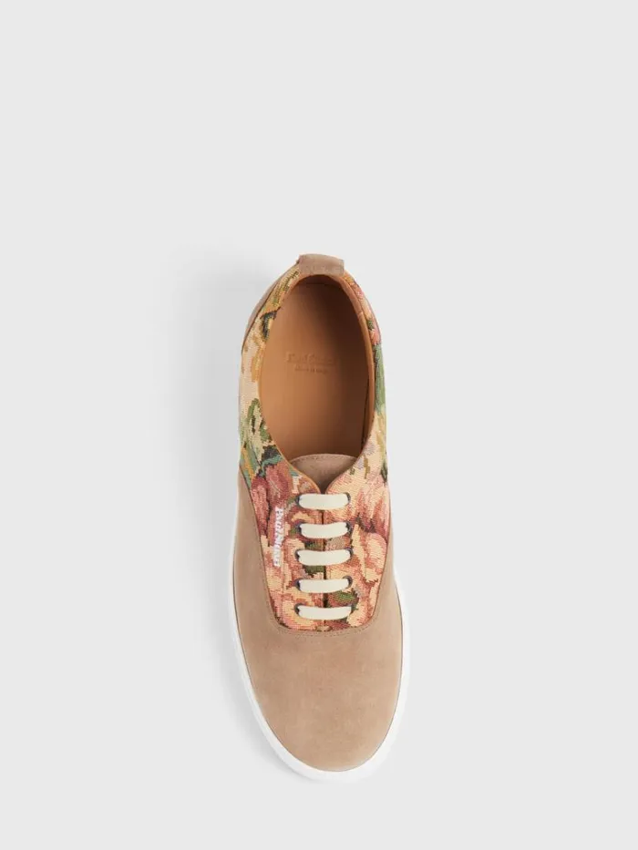 Sneakers Mens Paul Stuart Skate Suede And Textile Sneaker Cognac