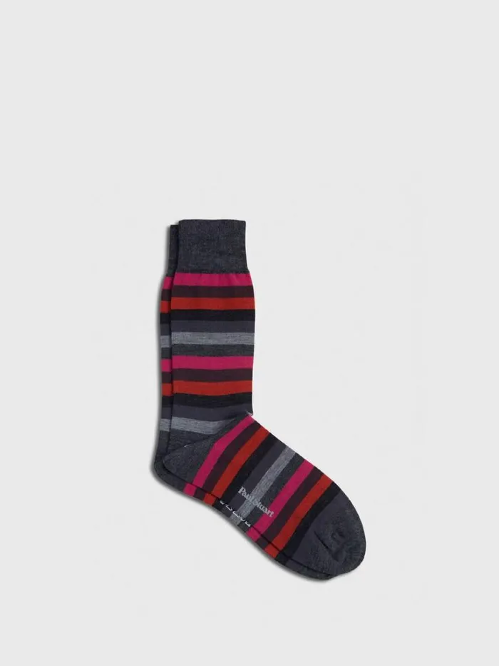 Socks Mens Paul Stuart Bar Stripe Sock Grey