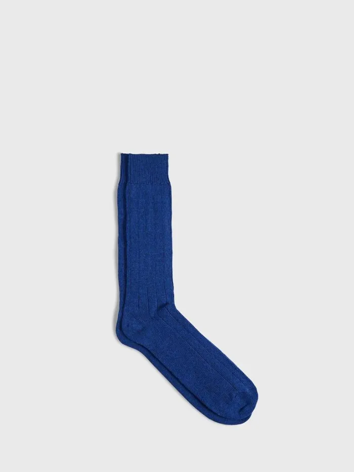Socks Mens Paul Stuart Cashmere Blend Ribbed Sock Brown Heather