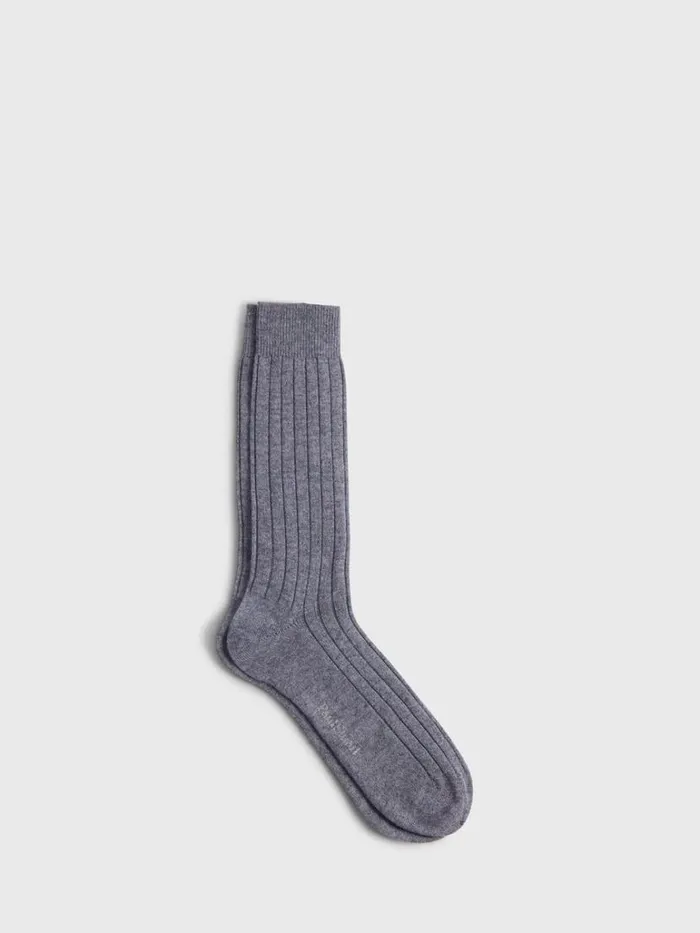 Socks Mens Paul Stuart Cashmere Ribbed Sock Black