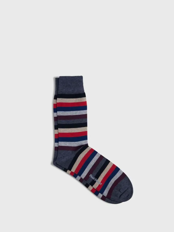 Socks Mens Paul Stuart Colorful Stripe Sock Black