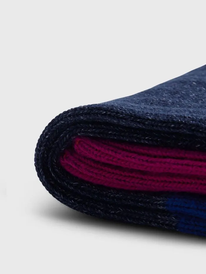 Socks Mens Paul Stuart Cotton Denim Melange Sport Sock Berry
