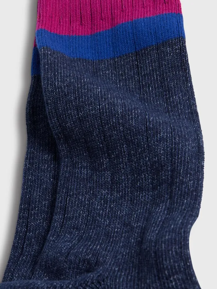 Socks Mens Paul Stuart Cotton Denim Melange Sport Sock Berry