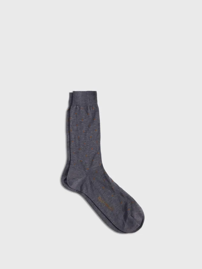 Socks Mens Paul Stuart Cotton Dotted Sock Denim
