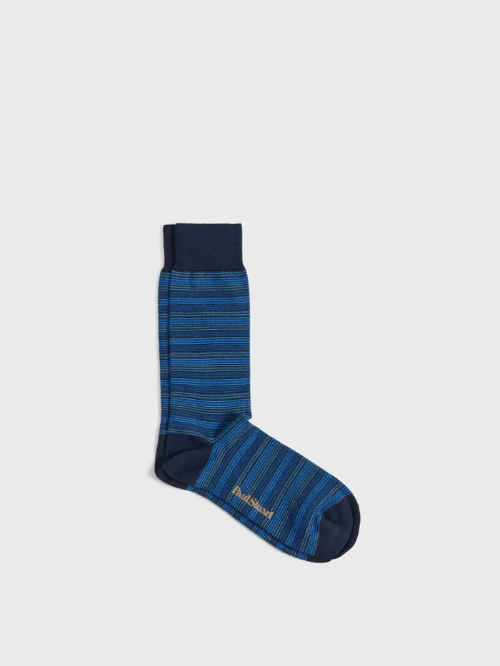 Socks Mens Paul Stuart Cotton Multicolor Stripe Sock Black