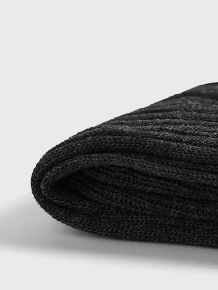 Socks Mens Paul Stuart Cotton Ribbed Sock Black