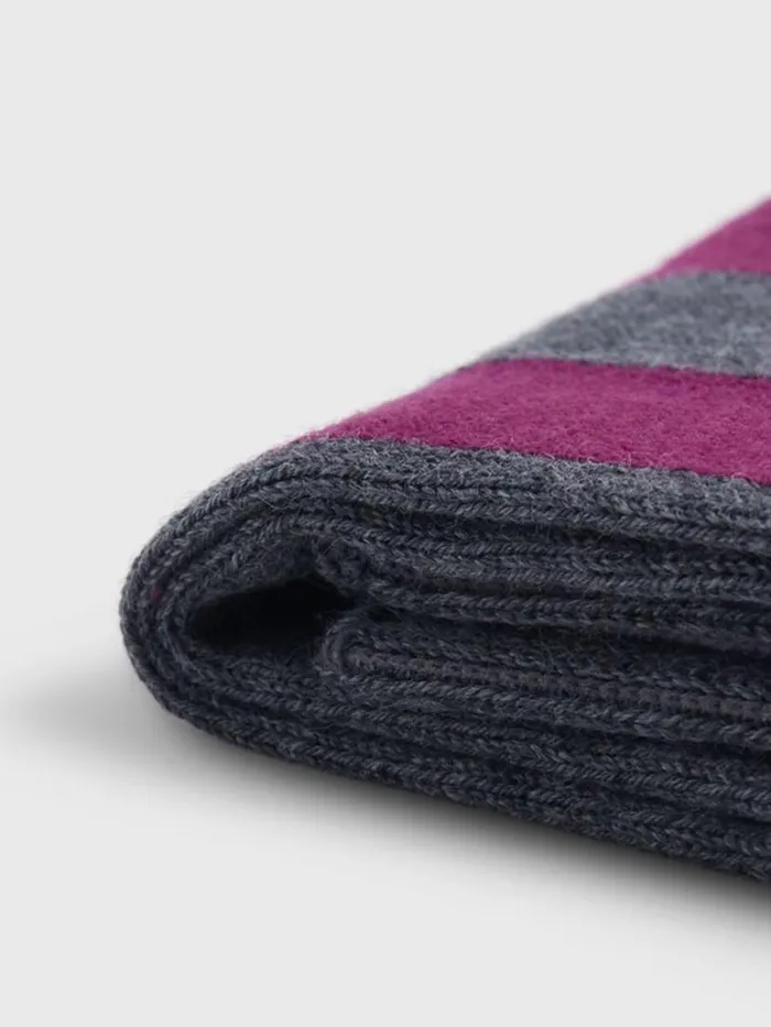 Socks Mens Paul Stuart Cotton Vertical Bar Stripe Sock Greypurple
