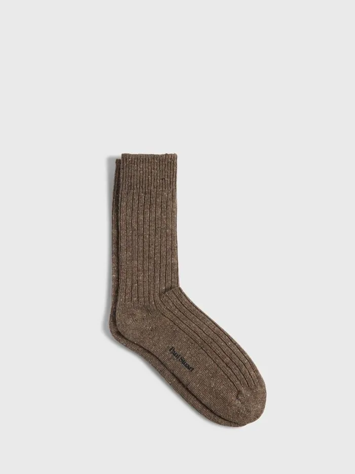 Socks Mens Paul Stuart Irish Donegal Boot Sock Camel