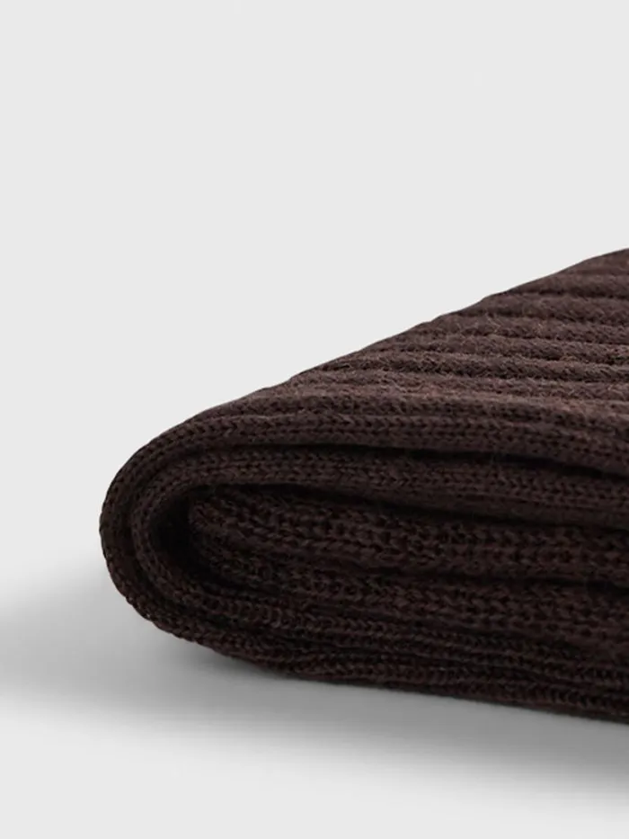 Socks Mens Paul Stuart Merino Wool Ribed Sock Black