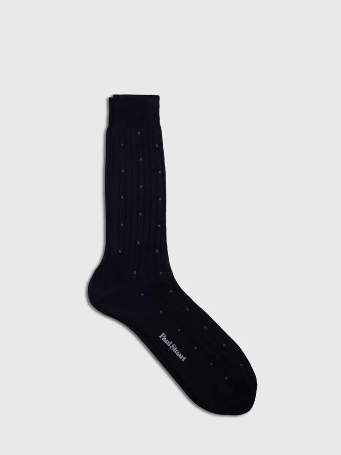 Socks Mens Paul Stuart Neat Motif Sock Black