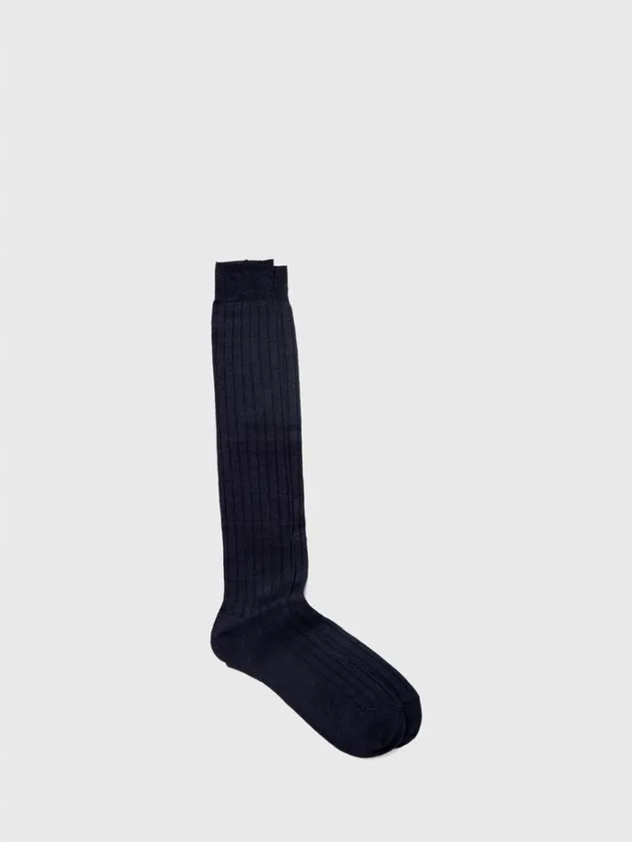 Socks Mens Paul Stuart Ribbed Linen Sock Bright Blue