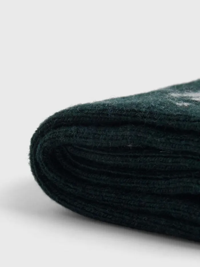 Socks Mens Paul Stuart Santa and Sleigh Motif Sock Green
