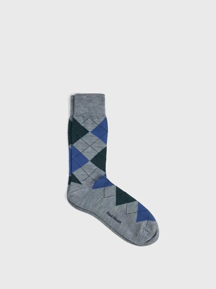 Socks Mens Paul Stuart Wool Blend Argyle Sock Camel
