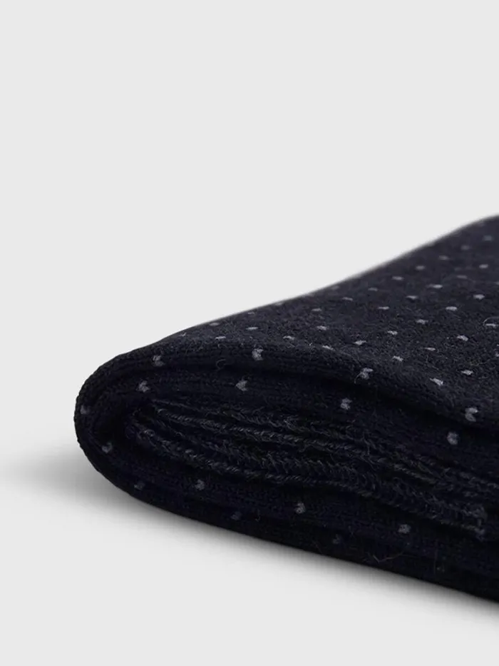 Socks Mens Paul Stuart Wool Pindot Sock Black