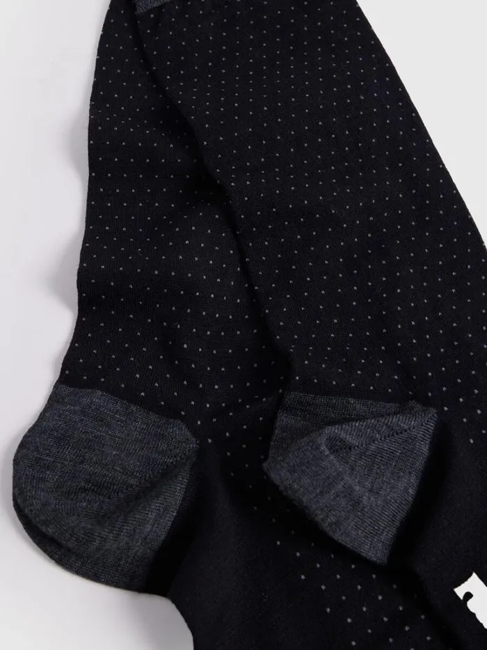 Socks Mens Paul Stuart Wool Pindot Sock Black