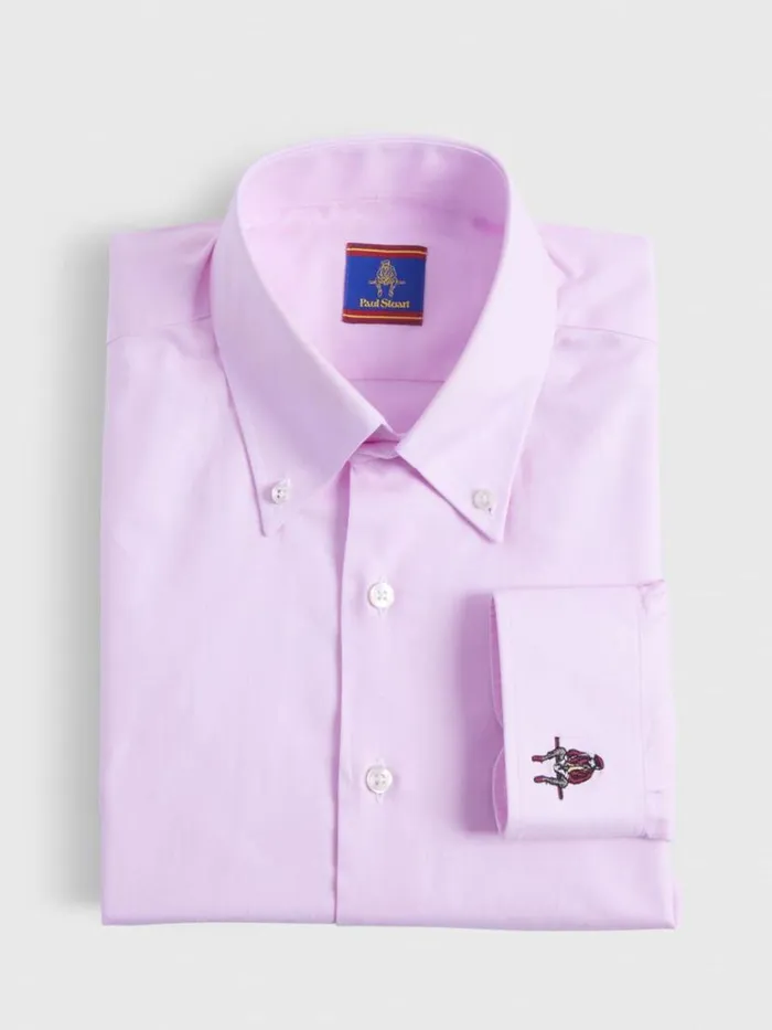 Sport Shirts Mens Paul Stuart Cotton Oxford Logo Sport Shirt Blue
