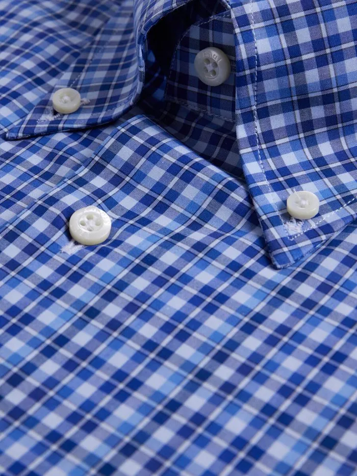 Sport Shirts Mens Paul Stuart Cotton Plaid Sport Shirt Navyblue