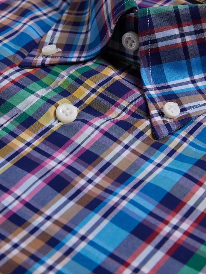 Sport Shirts Mens Paul Stuart Cotton Plaid Sport Shirt Navymulti