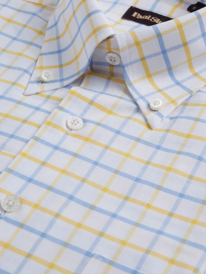 Sport Shirts Mens Paul Stuart Cotton Two Color Tattersall Sport Shirt Light Bluepink