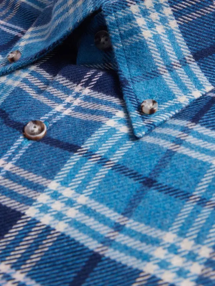 Sport Shirts Mens Paul Stuart Flannel Plaid Sport Shirt Bluepurple