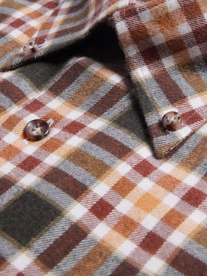 Sport Shirts Mens Paul Stuart Flannel Plaid Sport Shirt Olive