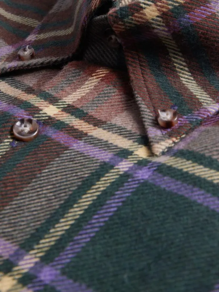 Sport Shirts Mens Paul Stuart Flannel Plaid Sport Shirt Olivebrown