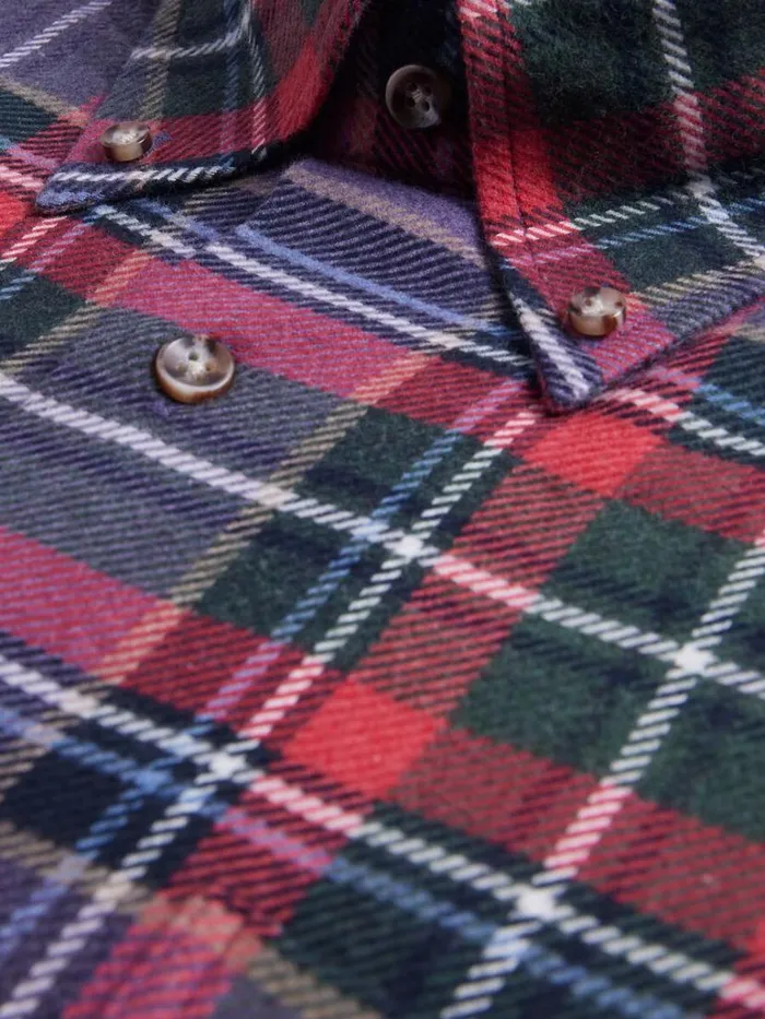 Sport Shirts Mens Paul Stuart Flannel Plaid Sport Shirt Redpurple