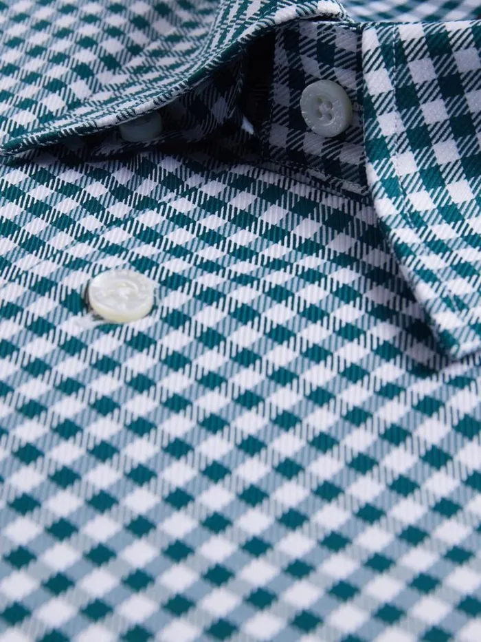 Sport Shirts Mens Paul Stuart Gingham Check Twill Sport Shirt Dark Green