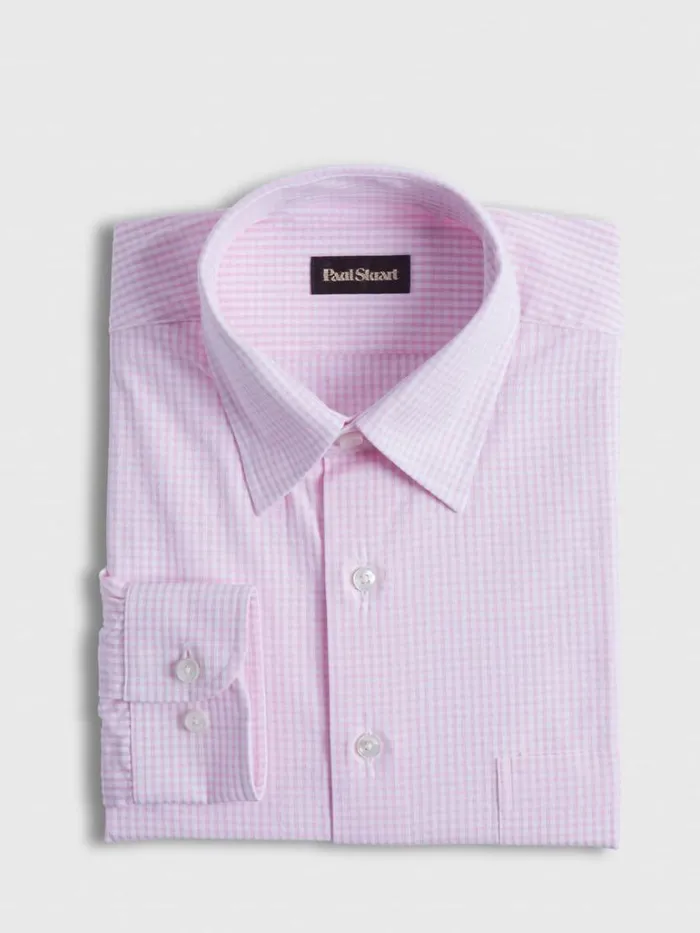 Sport Shirts Mens Paul Stuart Gingham Seersucker Sport Shirt Light Pink