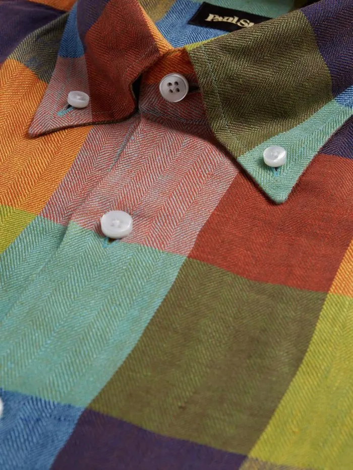 Sport Shirts Mens Paul Stuart Linen Buffalo Check Sport Shirt Multi
