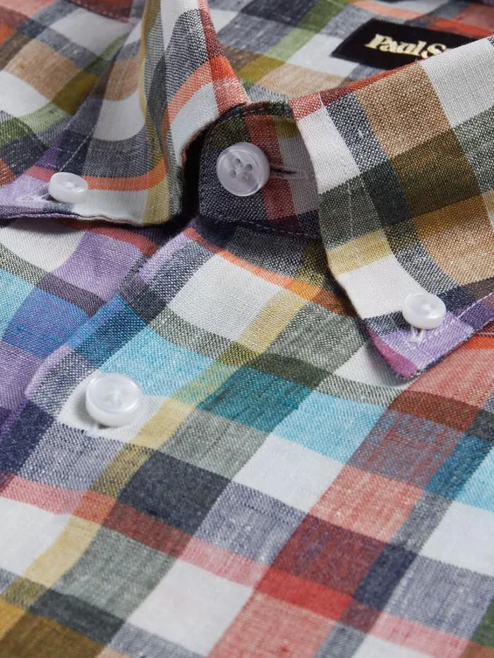 Sport Shirts Mens Paul Stuart Linen Check Sport Shirt Multi