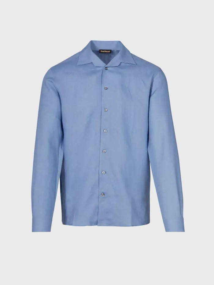 Sport Shirts Mens Paul Stuart Linen Sport Shirt Light Blue