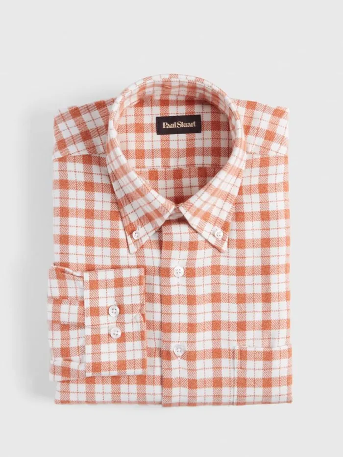 Sport Shirts Mens Paul Stuart Plaid Flannel Sport Shirt Blue