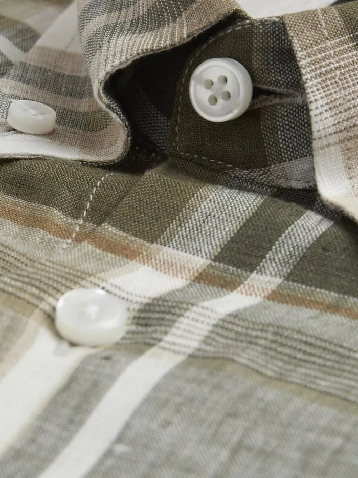 Sport Shirts Mens Paul Stuart Plaid Sport Shirt Olive