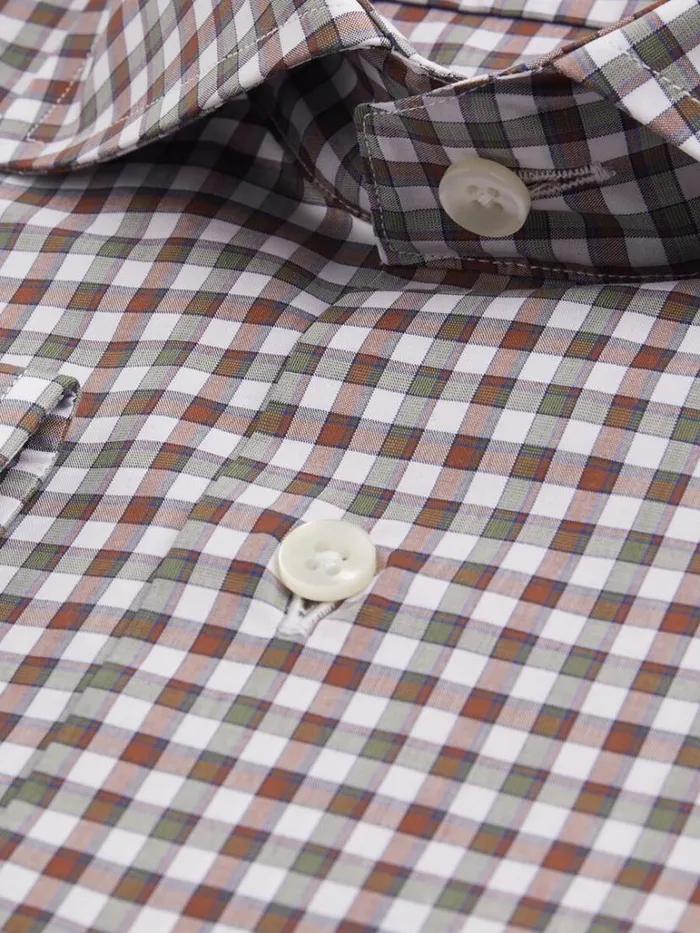 Sport Shirts Mens Paul Stuart Simple Check Poplin Sport Check Browngreen Sport Shirts Mens Paul Stuart Simple Check Poplin Sport Check Browngreen