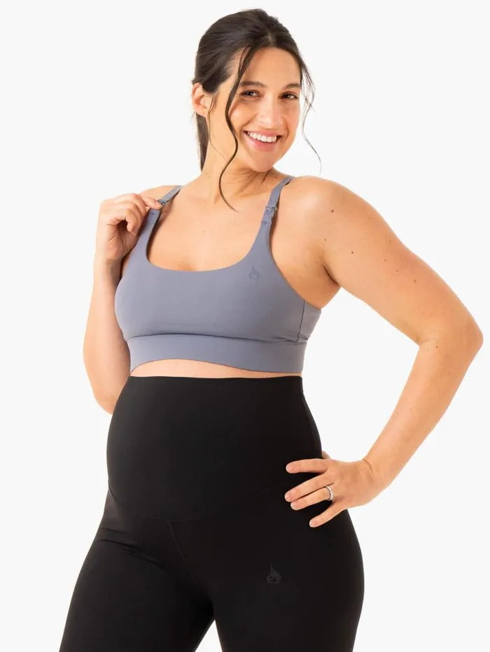Sports Bras Womens Ryderwear Active Bump Sports Bra Steel Blue