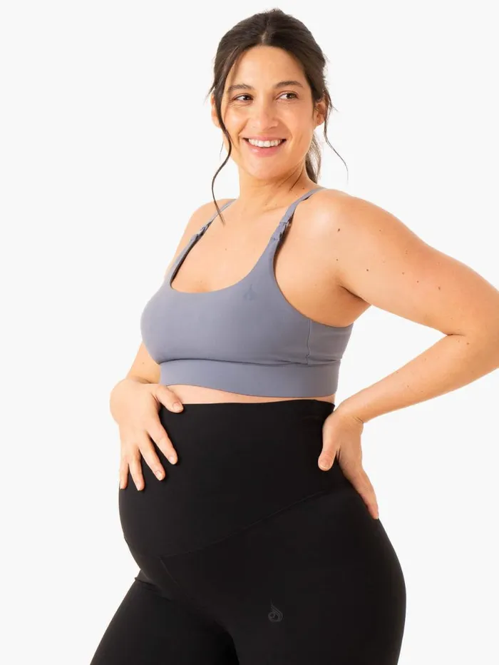 Sports Bras Womens Ryderwear Active Bump Sports Bra Steel Blue