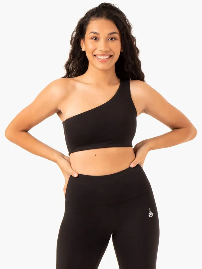 Sports Bras Womens Ryderwear Adapt One Shoulder Sports Bra Black