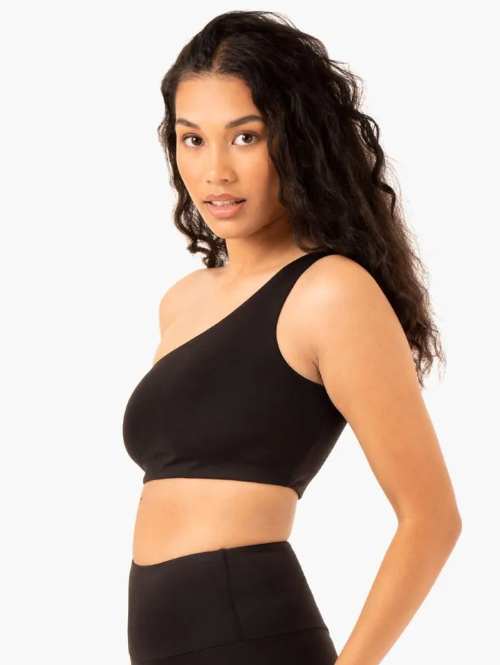 Sports Bras Womens Ryderwear Adapt One Shoulder Sports Bra Black