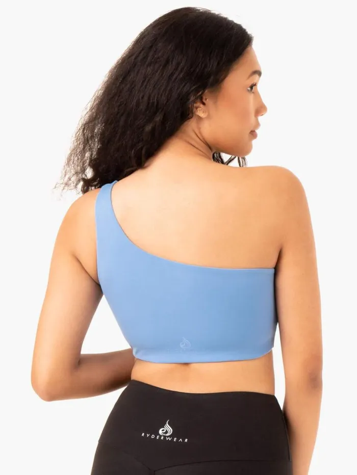 Sports Bras Womens Ryderwear Adapt One Shoulder Sports Bra Sky Blue