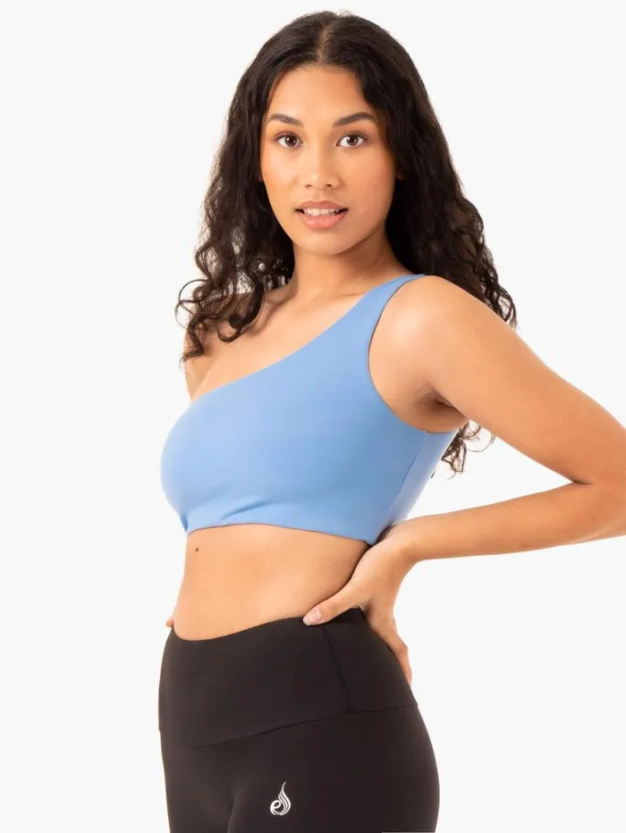 Sports Bras Womens Ryderwear Adapt One Shoulder Sports Bra Sky Blue