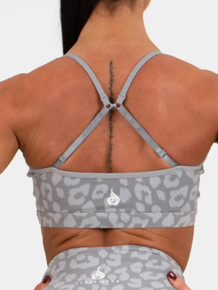 Sports Bras Womens Ryderwear Animal Sports Bra Leopard Grey
