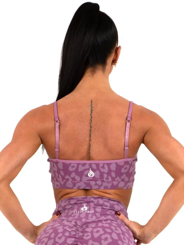 Sports Bras Womens Ryderwear Animal Sports Bra Leopard Purple