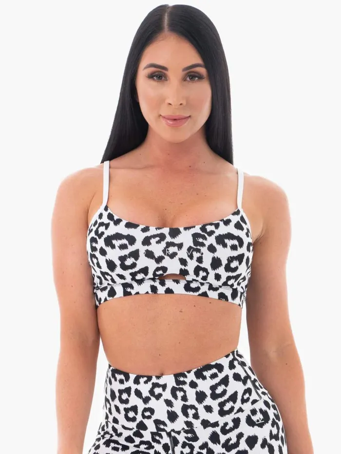 Sports Bras Womens Ryderwear Animal Sports Bra Snow Leopard